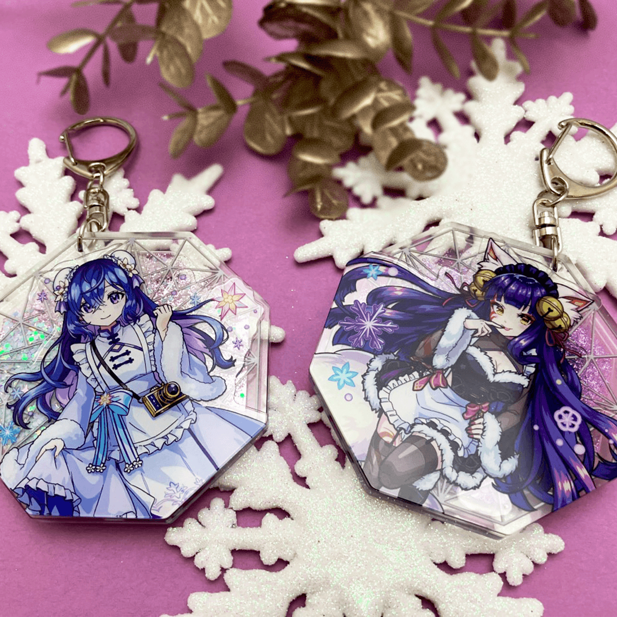 モンスターストライク グリッターオイルキーホルダー メモリー winter ver.